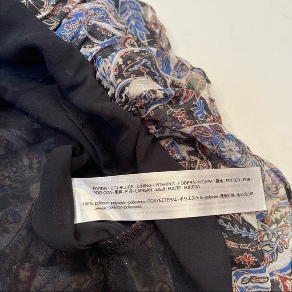 Zara Paisley Floral Print Draped Ruched Mini Dress Size L NWT - Picture 14 of 14